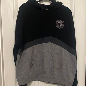FAMOUS STARS AND STRAPS Vintage Men’s Color block Black and Gray Hoodie XL
